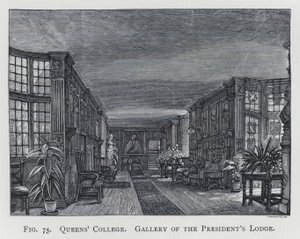 皇后学院，院长小屋的画廊（雕刻）。 作者 英语学校