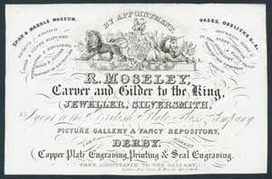 R Moseley，雕刻师和吉尔德国王，交易卡 作者 英语学校
