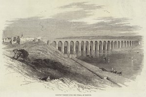 伯威克（Berwick）花呢上的铁路高架桥（雕刻） 作者 英语学校