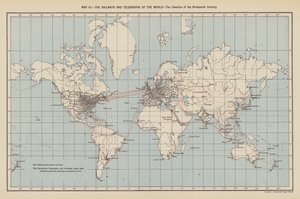 世界铁路和电报，19 世纪的创举（彩色石印版） 作者 英语学校