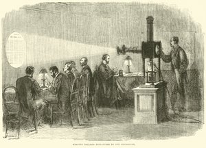 1870年10月，在显微镜下阅读气球 作者 英语学校