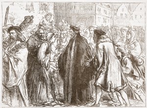 约翰·胡斯在纽伦堡的接待，詹姆斯·艾特肯·威利（1808-1890），酒吧的新教历史插图。 1878年 作者 英语学校