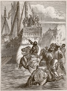 西吉斯蒙德皇帝的接待，卡塞尔斯画报英国历史的插图（棕褐色照片） 作者 英语学校