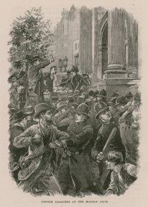 改革联盟游行者在伦敦大理石拱门（雕刻） 作者 英语学校