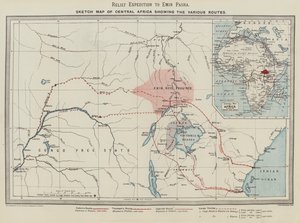 Relief Expedition to Emin Pasha, Sketch Map of Central Africa showing the Various Routes (colour litho) 作者 英语学校