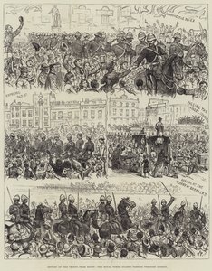 军队从埃及归来，皇家骑兵卫队穿过伦敦（版画） 作者 英语学校