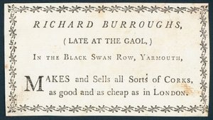 Richard Burroughs，软木塞的制造商和销售商，贸易卡 作者 英语学校