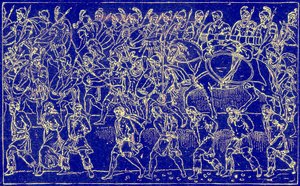 罗马士兵和野蛮俘虏，来自世界图解史的插图，出版于1880年（数字增强图像） 作者 英语学校