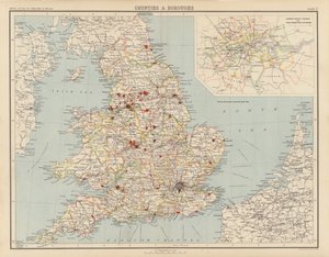皇家地图集》，约 1900 年：郡和行政区（彩色印刷版） 作者 英语学校