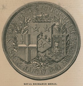 皇家交易所奖章，旨在纪念1844年皇家交易所的开幕 作者 英语学校