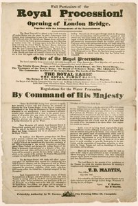皇家游行于伦敦桥开幕，1831年 作者 英语学校