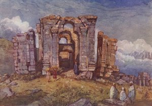 克什米尔马尔坦德太阳神庙遗址（彩色石版画） 作者 英语学校