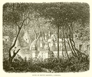 在Bakheng，Combodia的废墟
