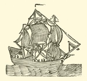 帆船（木刻） 作者 英语学校