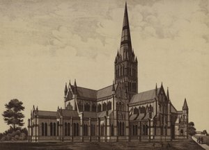 Salisbury Cathedral, from the North East (litho) 作者 英语学校