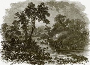 Salteaux Indians消防钓鱼 作者 英语学校