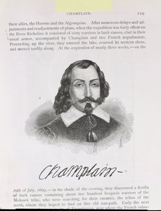 Samuel de Champlain（c.1567-1635）插图来自“美国叙事与批评史”第四卷，1886年 作者 英语学校
