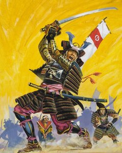 武士》（纸上水粉画） 作者 英语学校