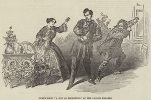 Lyceum Theatre 的“A Day of Reckoning”场景（版画） 作者 英语学校