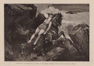 Lies Pirates De La Savane》中的场景，巴黎历史剧院，利奥，与野马绑在一起的海之女（版画） 作者 英语学校