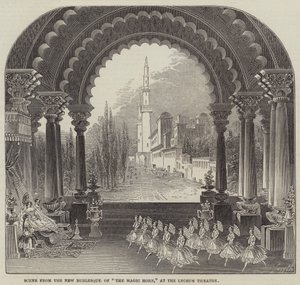 Lyceum Theatre 新滑稽剧《魔角》中的场景（版画） 作者 英语学校