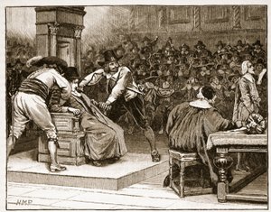 下议院场景：议长强迫，卡塞尔斯画报英国历史（插图） 作者 英语学校