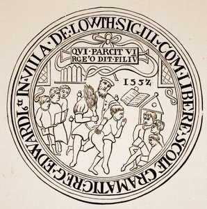 Louth文法学院印章，1552（棕褐色照片） 作者 英语学校