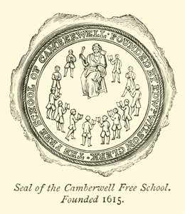 坎伯韦尔自由学校的印章，成立于1615年 作者 英语学校