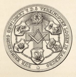 汉堡泥人的封印，来自“共济会的历史，第三卷”，由Thomas C. Jack，1883年伦敦出版 作者 英语学校