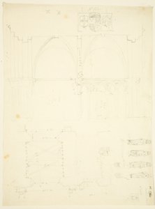 修道院门楼和布里斯托尔大教堂草图系列（纸本铅笔和水彩） 作者 英语学校
