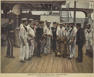 在HMS Camperdown上提供朗姆酒