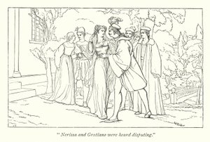 Saudagar Venesia karya Shakespeare; Portia menemukan dirinya sebagai Doctors of Laws (ukiran) yang berpura-pura 作者 英语学校