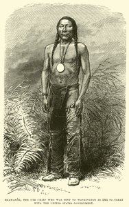 Shawanoh，Ute Chief，于1863年被派往华盛顿与美国政府对待 作者 英语学校