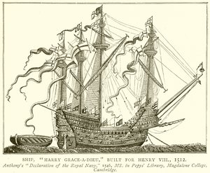 船，Harry Grace-a-Dieu，为亨利八世建造，1512年 作者 英语学校