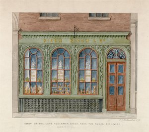 在皇家交易所附近的已故Alderman Birch的商店。 1871年（纸面上的wc） 作者 英语学校