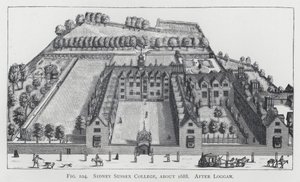 西德尼-苏塞克斯学院，约1688年，在罗根之后（雕刻）。 作者 英语学校