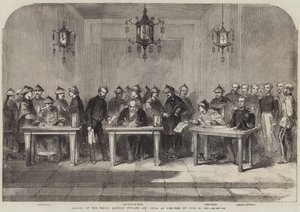 1858 年 6 月 26 日中英条约在天津签订（版画） 作者 英语学校