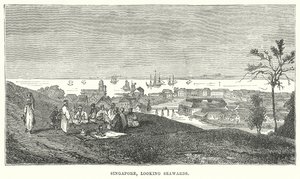 新加坡，向海望去（雕刻） 作者 英语学校