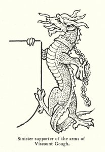 Sinister supporter of the arms of Viscount Gough (engraving) 作者 英语学校