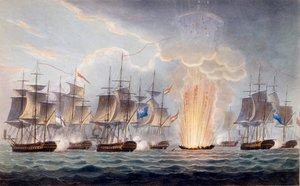 格雷厄姆·摩尔斯爵士于1804年10月5日在圣玛丽海角举行，来自英国海军年表，作者：J。Ralfe