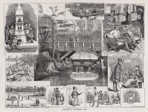 巴特西公园的草图（版画） 作者 英语学校
