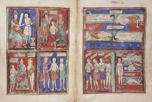 斯隆 1975 fol.91v-92 医疗场景 作者 英语学校