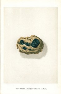 南美祖母绿，镶嵌在基质中，摘自埃德温-斯特里特的《宝石和珠宝》，伦敦，乔治-贝尔父子公司 作者 英语学校