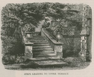 通往上层露台的步骤，Holland House 作者 英语学校
