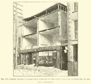 查尔斯顿的街道房屋在1886年的南卡罗来纳州地震中受损 作者 英语学校
