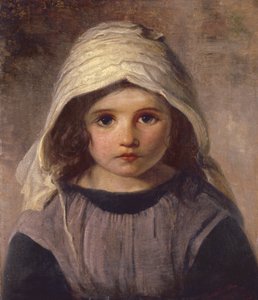 研究帽子里的女孩，1890年 作者 英语学校