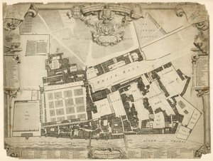 1680年白厅皇宫的调查和地块，其中包括属于他们的陛下的住所和公寓 作者 英语学校