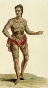 纹身的夏威夷战士，1824年 作者 英语学校