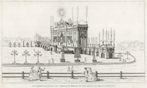 寺庙以纪念和平的Aix la Chapelle 1749年 作者 英语学校