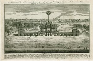 寺庙以纪念和平的Aix la Chapelle 1749年 作者 英语学校
